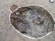 SK708（柱穴）遺物出土状況の画像