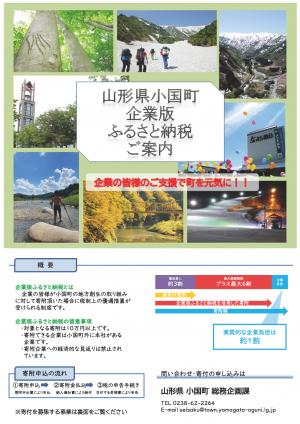 小国町企業版ふるさと納税パンフレット